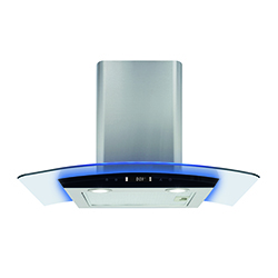 EKP70SS - Curved glass extractor with edge lighting