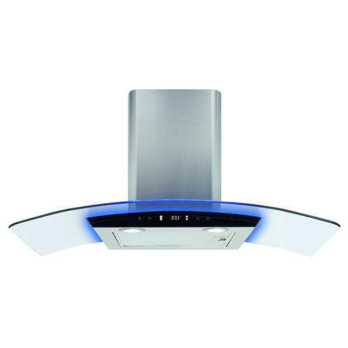 EKP90SS - Curved glass extractor with edge lighting