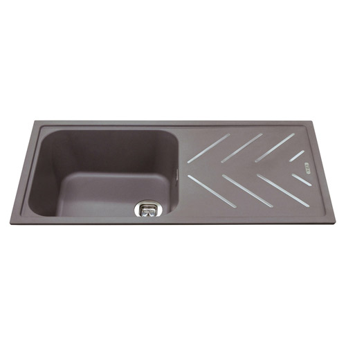 KG81GR - Composite single bowl sink with steel drainer bars