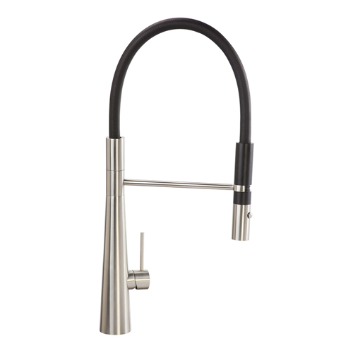 TV11SS - Single lever tap with black pull-out spray